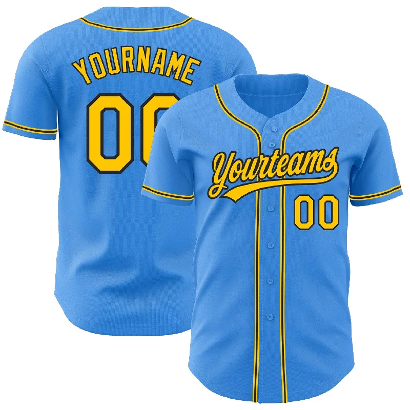 Baseball Jersey For Event Fundraisers-Custom Electric Blue Yellow-Black Authentic Baseball Jersey