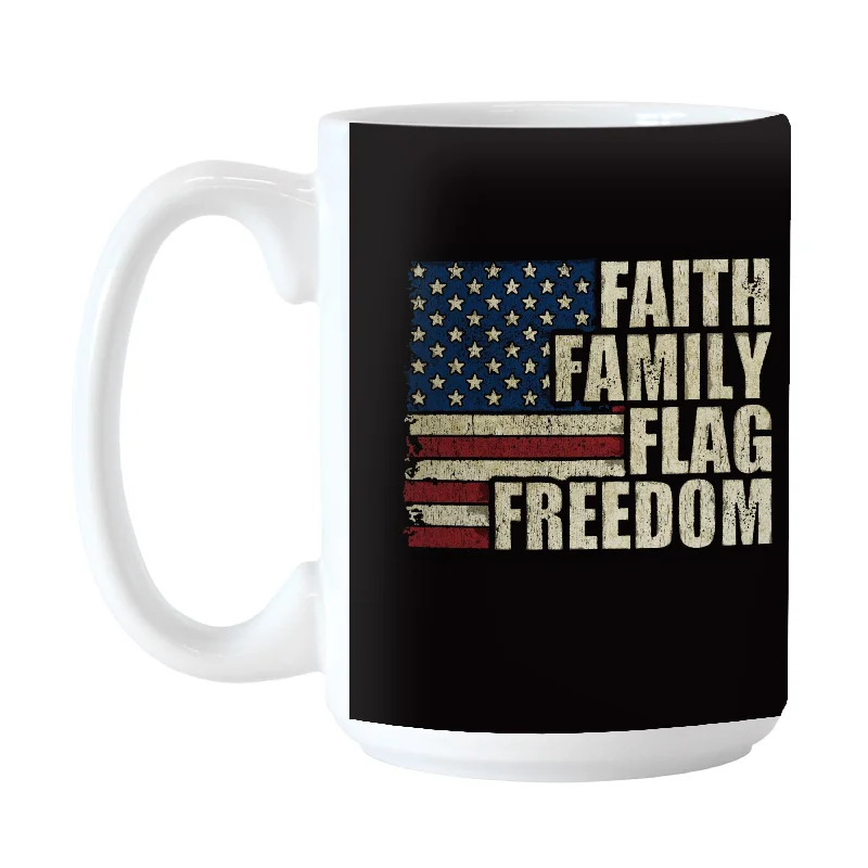 Team Mug For Group Fan Merchandise-Freedom Flag 15oz Sublimated Mug