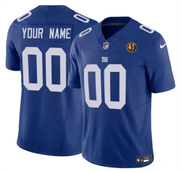 Football Jersey For Family Orders-Men's New York Giants Active Player Custom Blue 2023 F.U.S.E. With John Madden Patch Vapor Limited Football Stitched Jersey