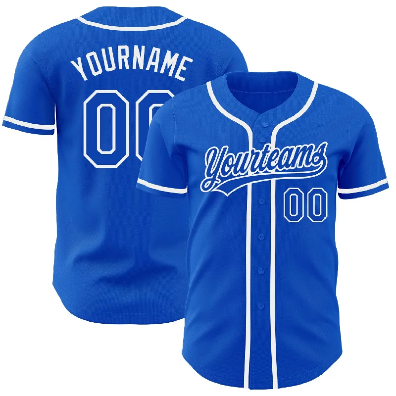 Baseball Jersey For Team Gifts-Custom Thunder Blue White Authentic Baseball Jersey