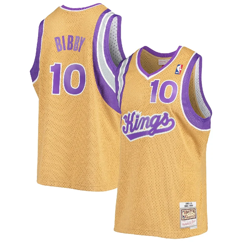 Basketball Jersey With Player Number-Mike Bibby Sacramento Kings 2005/06 Hardwood Classics Swingman Basketball Jersey - Gold