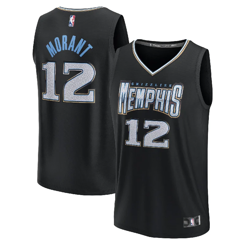 Basketball Jersey For Signature Player Designs-Ja Morant Memphis Grizzlies Branded Fastbreak Basketball Jersey - City Edition - Black