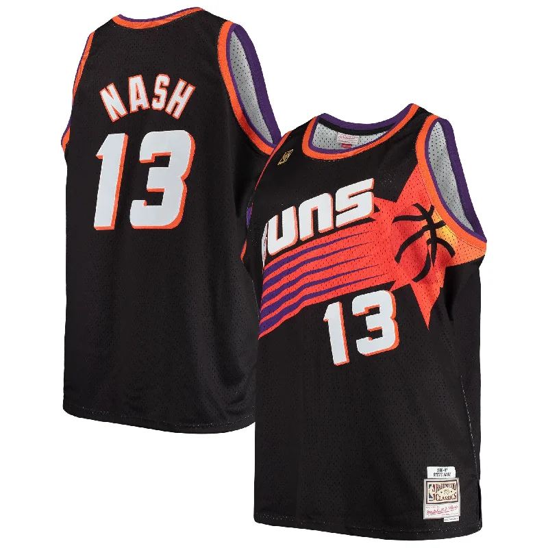 Basketball Jersey For Custom Recognition Apparel-Steve Nash Phoenix Suns 1996/97 Big & Tall Hardwood Classics Swingman Basketball Jersey - Black