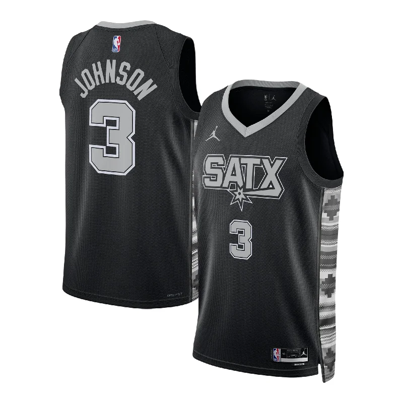 Basketball Jersey For Alumni Gear-Keldon Johnson San Antonio Spurs Jordan Brand Unisex Swingman Basketball Jersey - Statement Edition - Black