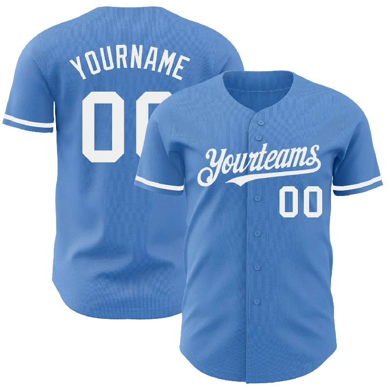 Baseball Jersey For Tournament Team Orders-Custom Powder Blue White Authentic Baseball Jersey