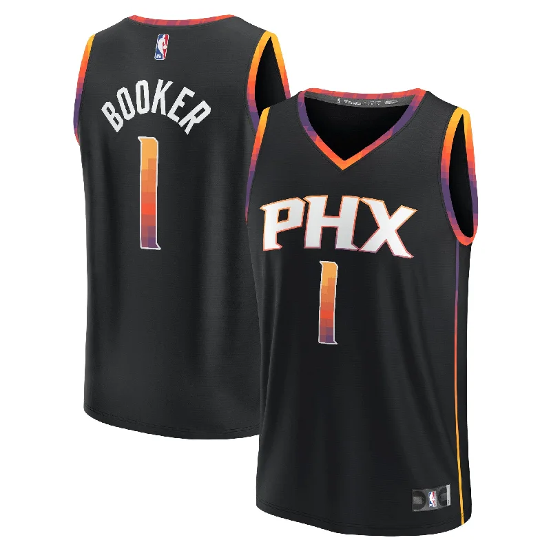 Basketball Jersey For Personalized Fan Apparel-Devin Booker Phoenix Suns Branded Fast Break Player Basketball Jersey - Statement Edition - Black