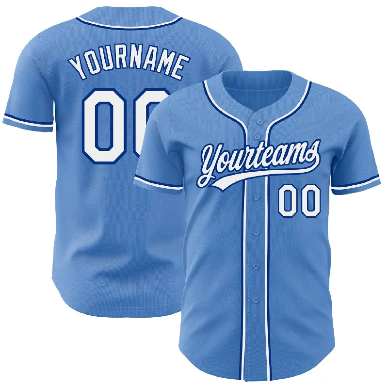 Baseball Jersey For Professional Fan Event Gear-Custom Powder Blue White-Royal Authentic Baseball Jersey