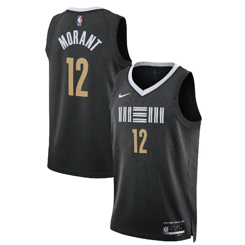 Basketball Jersey For Fan Support Gear-Ja Morant Memphis Grizzlies Unisex 2023/24 Swingman Basketball Jersey - Black - City Edition