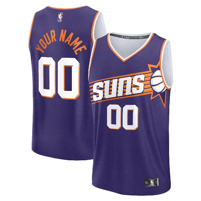 Basketball Jersey For Signature Apparel Customization-Phoenix Suns Branded Custom Fast Break Basketball Jersey - Purple - Icon Edition