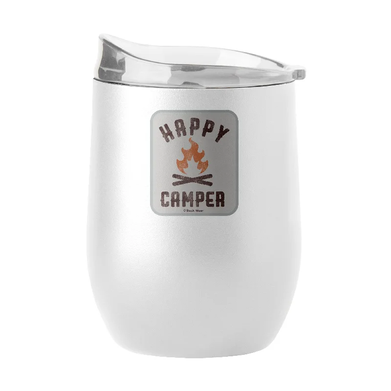 Team Mug For Event Customization-Happy Camper 16oz Powder Coat Curved Bev