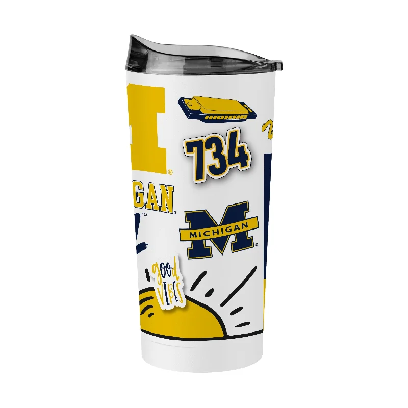 Team Mug For High School Fan Merchandise-Michigan 20oz Native Powder Coat Tumbler