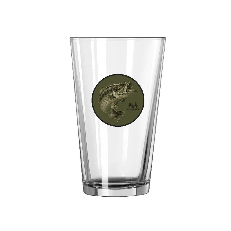 Team Mug For Player Awards-Bass Portrait 16oz Pint Glass