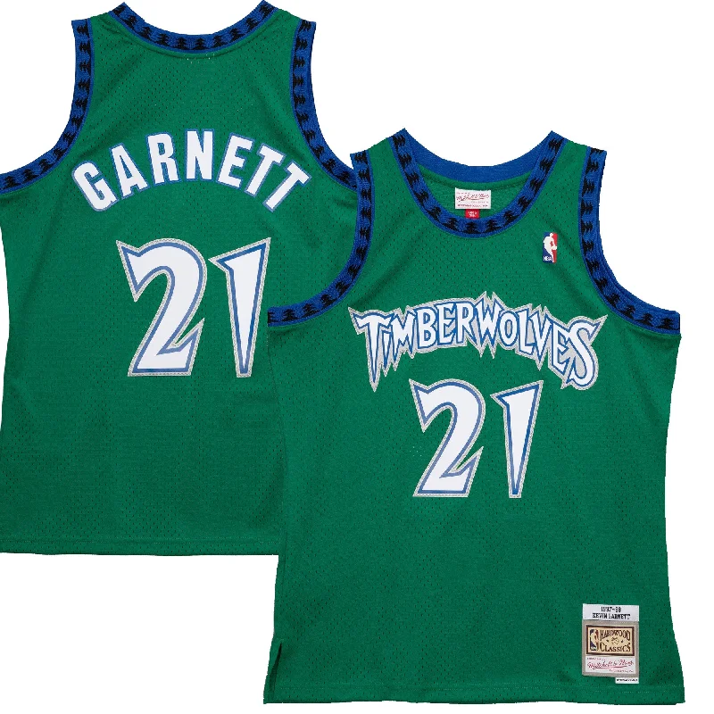 Basketball Jersey For High-Performance Apparel-Kevin Garnett Minnesota Timberwolves 1997/98 Hardwood Classics Reload 2.0 Swingman Basketball Jersey - Green