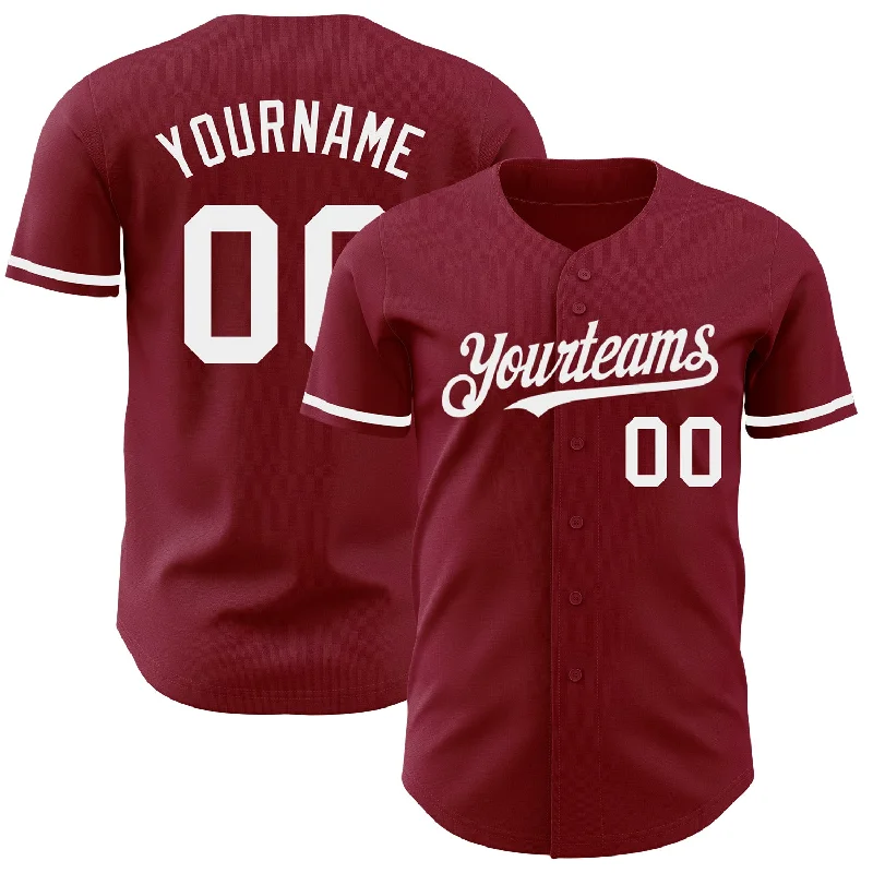 Baseball Jersey For Softball Player Recognition-Custom Crimson White Authentic Baseball Jersey