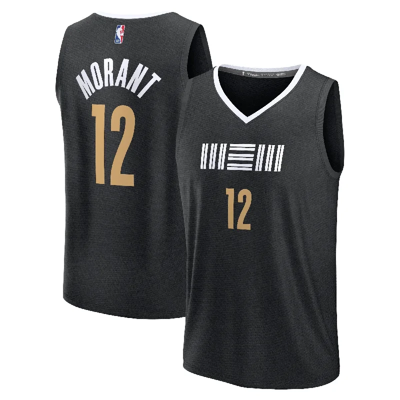 Basketball Jersey For Professional Fans-Ja Morant Memphis Grizzlies Branded Fast Break Basketball Jersey - Black - City Edition