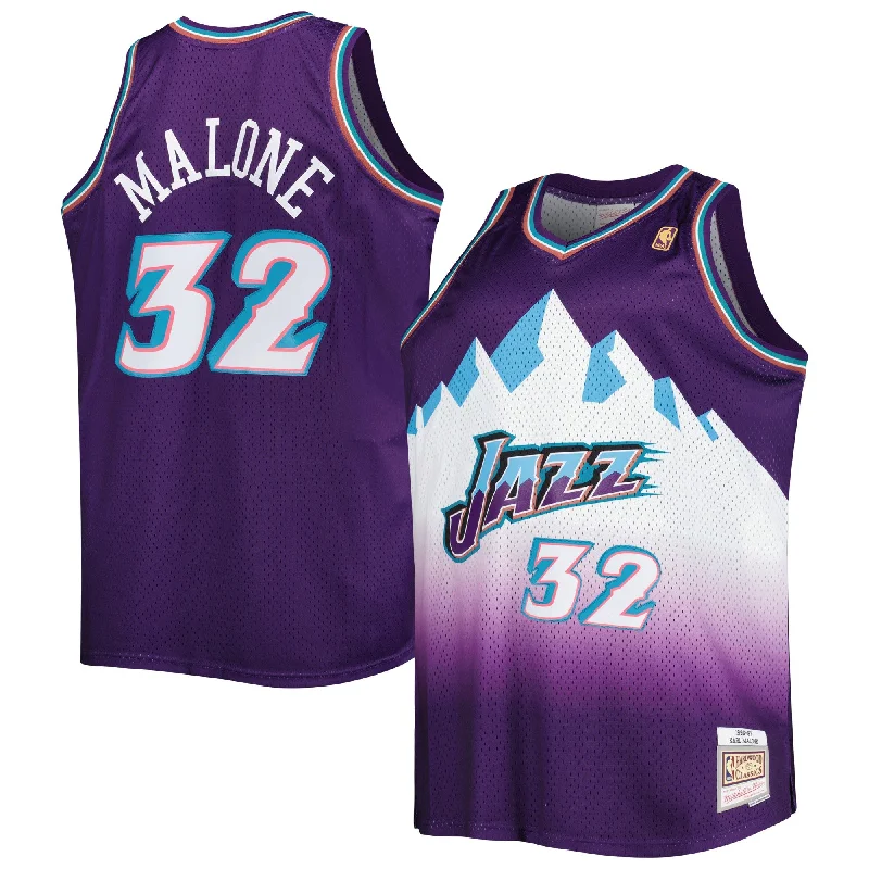 Basketball Jersey For College Fundraisers-Karl Malone Utah Jazz Big & Tall Hardwood Classics 1996/97 Swingman Basketball Jersey - Purple