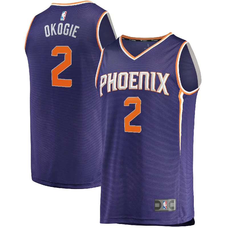 Basketball Jersey For School Spirit Custom Orders-Josh Okogie Phoenix Suns Branded Fast Break Basketball Jersey - Icon Edition - Purple