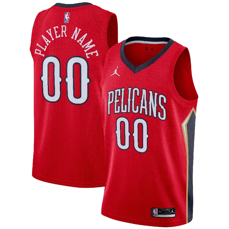 Basketball Jersey For Team Merchandise Customization-New Orleans Pelicans Jordan Brand Swingman Custom Basketball Jersey - Statement Edition - Red