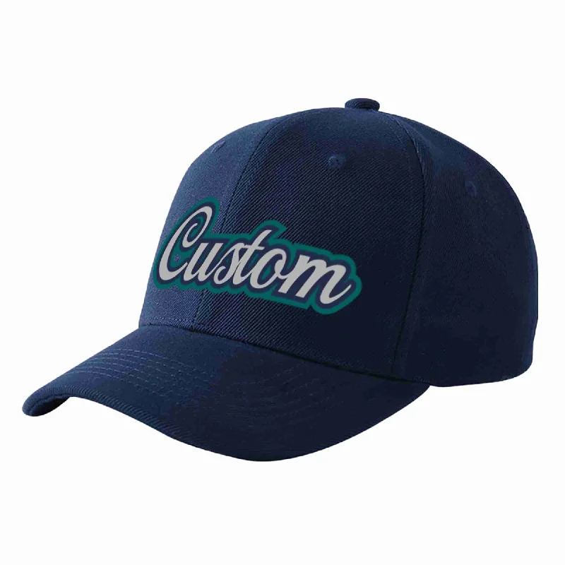 Baseball Cap For Team Apparel-Custom Navy Gray-Navy Curved Eaves Sport Baseball Cap Design for Men/Women/Youth