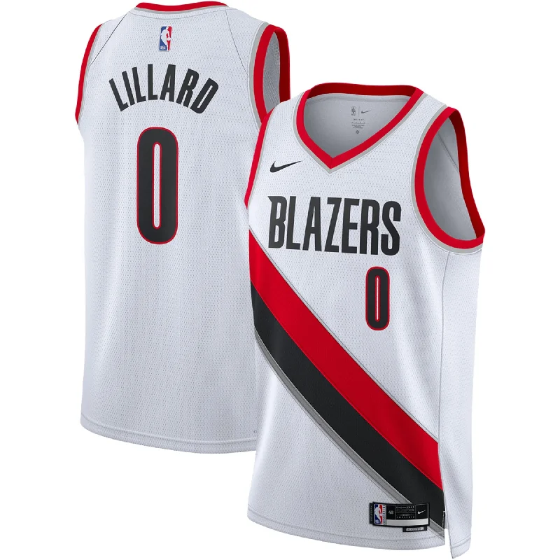 Basketball Jersey For College Fans-Damian Lillard Portland Trail Blazers Unisex Swingman Basketball Jersey - Association Edition - White