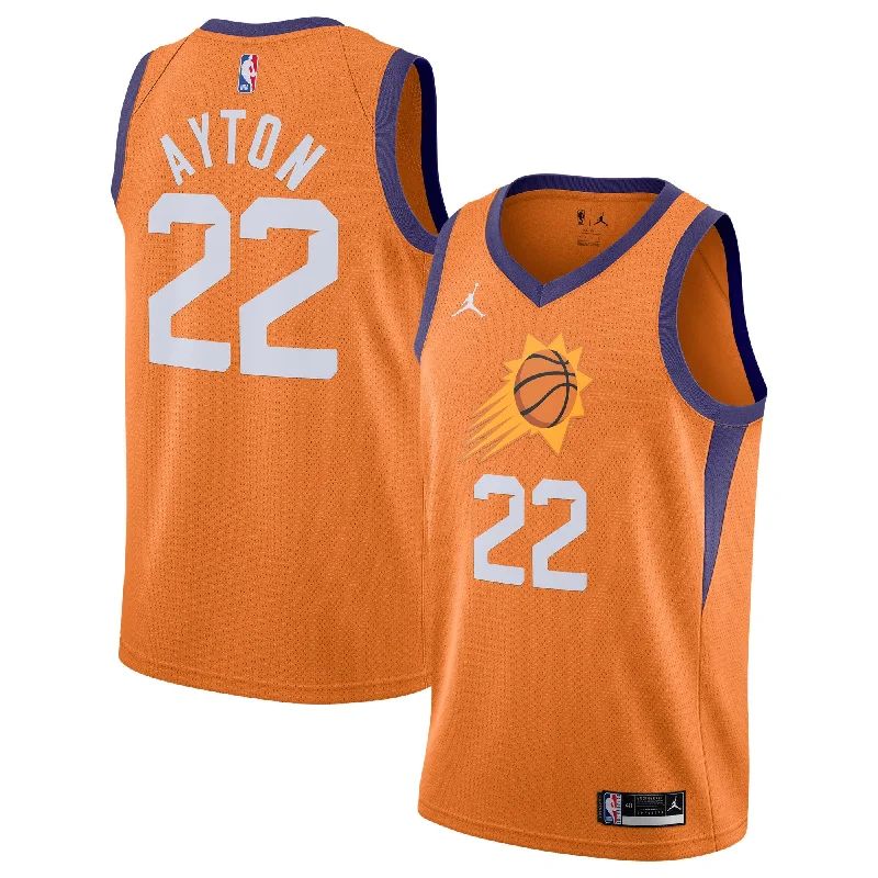 Basketball Jersey With Custom Logo-Deandre Ayton Phoenix Suns Jordan Brand 2020/21 Swingman Basketball Jersey - Statement Edition - Orange