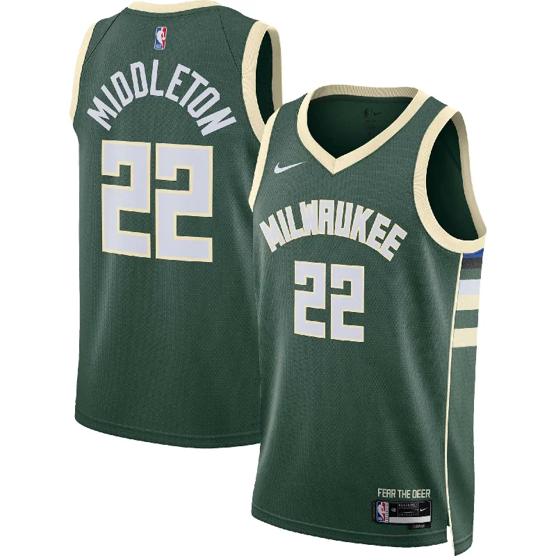 Basketball Jersey For Limited Edition Custom Gear-Khris Middleton Milwaukee Bucks Unisex Swingman Basketball Jersey - Icon Edition - Hunter Green