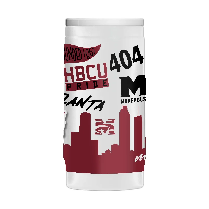 Team Mug For Team Custom Fan Gear-Morehouse 12oz Native Powder Coat Slim Can Coolie