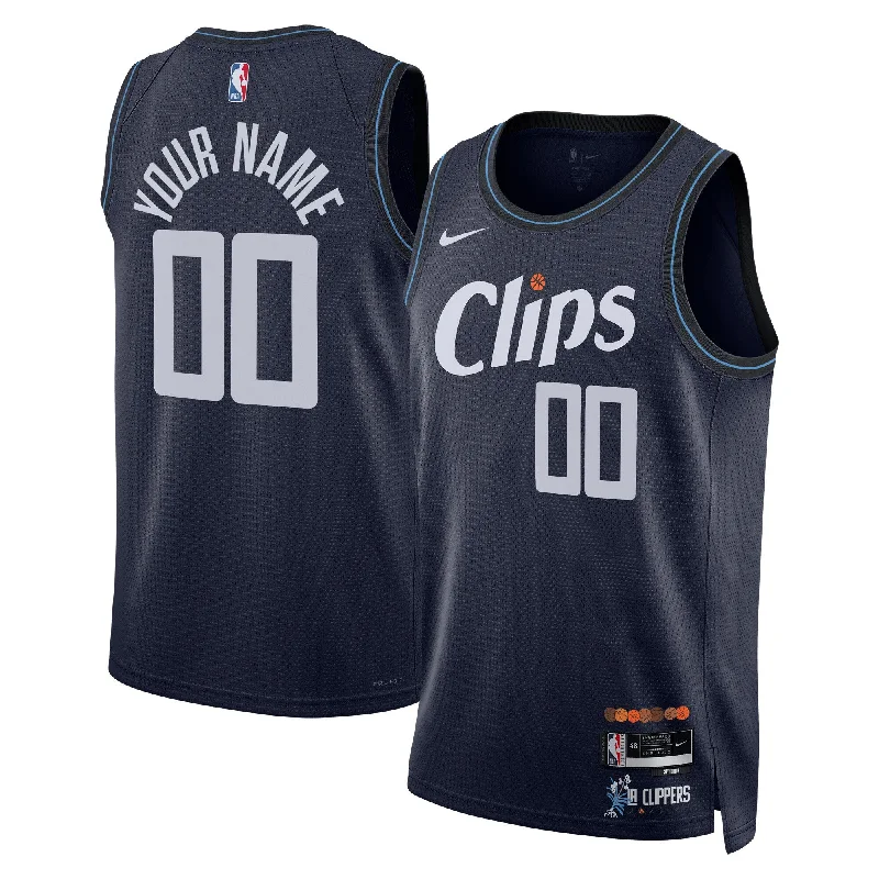 Basketball Jersey For Fan Club Merchandise-La Clippers Unisex 2023/24 Custom Swingman Basketball Jersey - Navy - City Edition