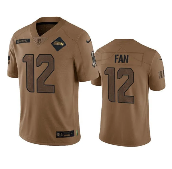 Football Jersey For High-Performance Custom Gear-Men's Seattle Seahawks #12 Fan 2023 Brown Salute To Service Limited Football Stitched Jersey