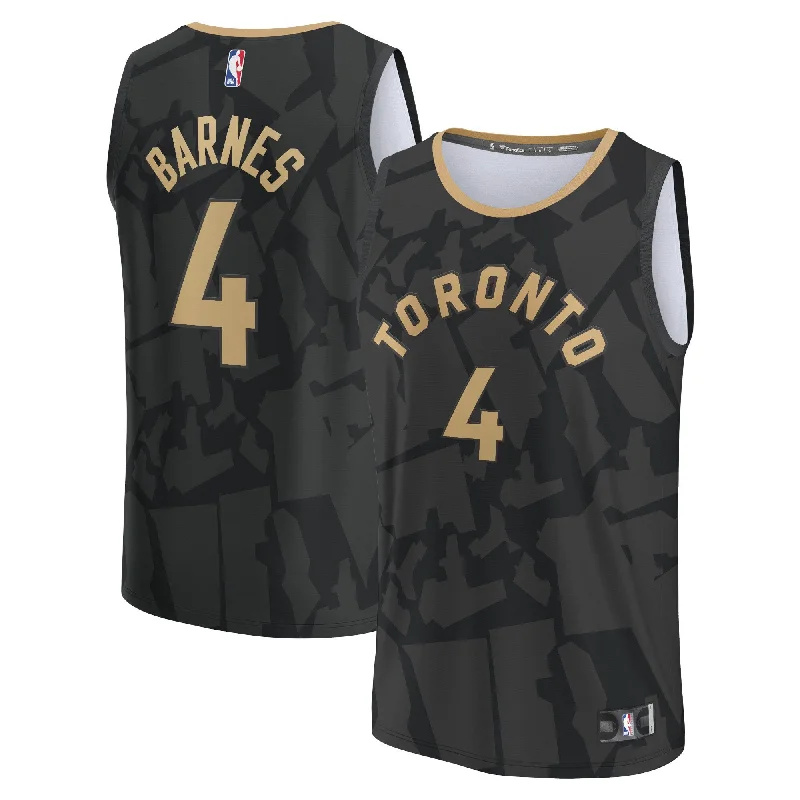 Basketball Jersey For Kids-Scottie Barnes Toronto Raptors Branded Fastbreak Basketball Jersey - City Edition - Black