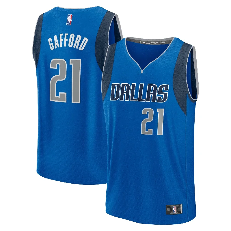 Basketball Jersey For Local Tournament Apparel-Daniel Gafford Dallas Mavericks Branded Fast Break Player Basketball Jersey - Icon Edition - Blue