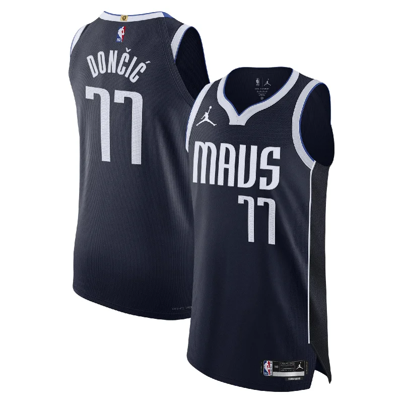 Basketball Jersey For Custom Sports Apparel-Luka Doncic Dallas Mavericks Jordan Brand Player Basketball Jersey - Statement Edition - Navy