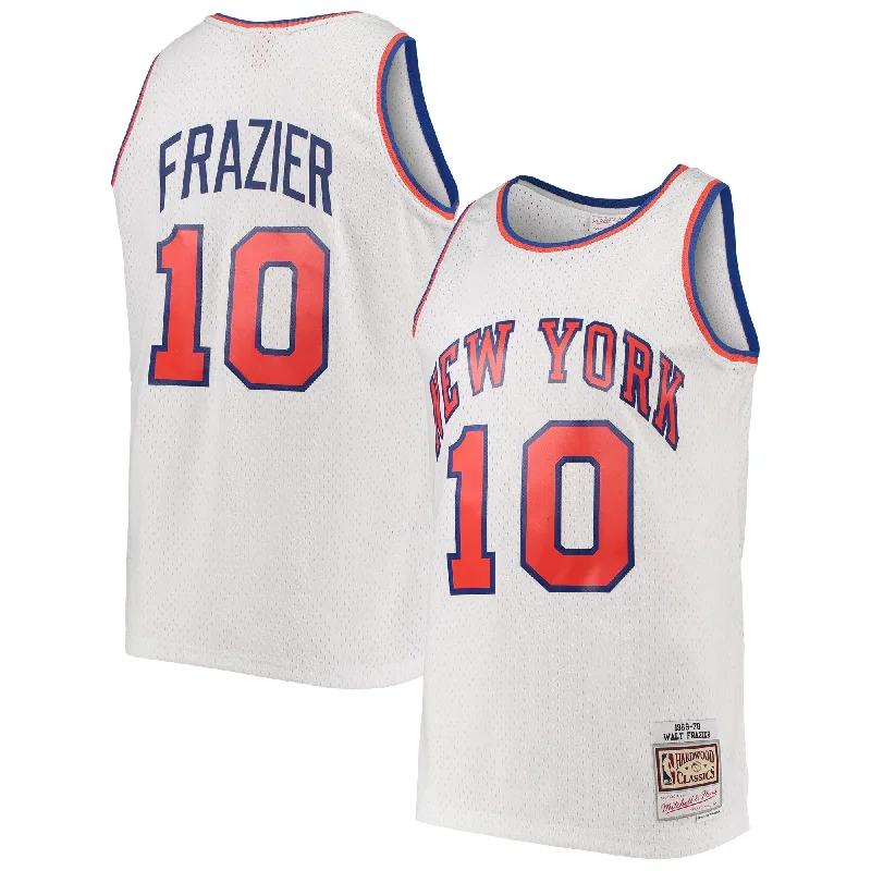 Basketball Jersey For Tournament Teams-Walt Frazier New York Knicks Hardwood Classics Swingman Basketball Jersey - White