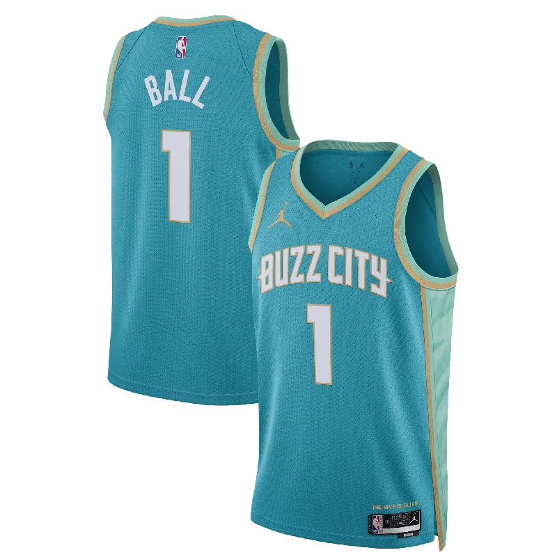 Basketball Jersey For Personalized Team Orders-Lamelo Ball Charlotte Hornets Jordan Brand Unisex 2023/24 Swingman Basketball Jersey - Teal - City Edition