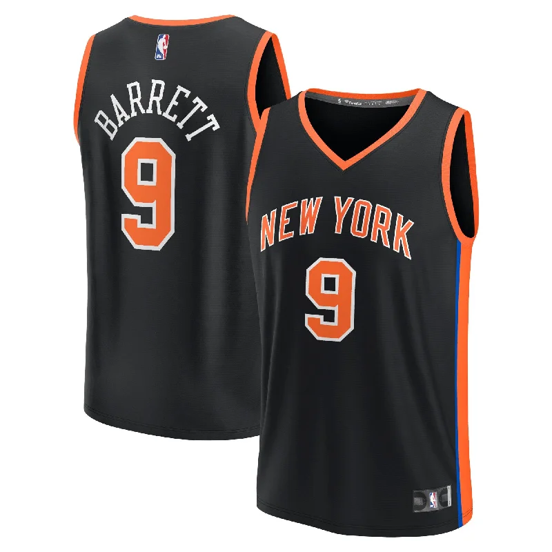 Basketball Jersey For Seasonal Custom Orders-Rj  New York Knicks Branded Fastbreak Basketball Jersey - City Edition - Black