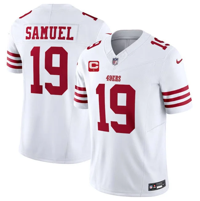 Football Jersey With Custom Sizing-Men's San Francisco 49ers #19 Deebo Samuel White 2023 F.U.S.E. With 1-Star C Patch Vapor Untouchable Limited Football Stitched Jersey