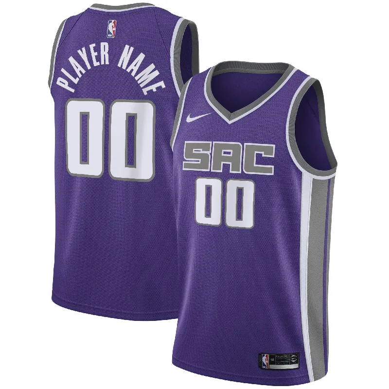 Basketball Jersey With Unique Player Numbers-Sacramento Kings Swingman Custom Basketball Jersey Purple - Icon Edition