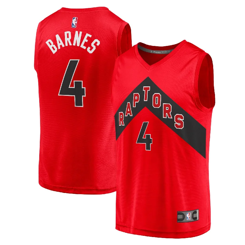 Basketball Jersey For Group Fan Orders-Scottie Barnes Toronto Raptors Branded 2021 Draft First Round Pick Fast Break Basketball Jersey Red - Icon Edition