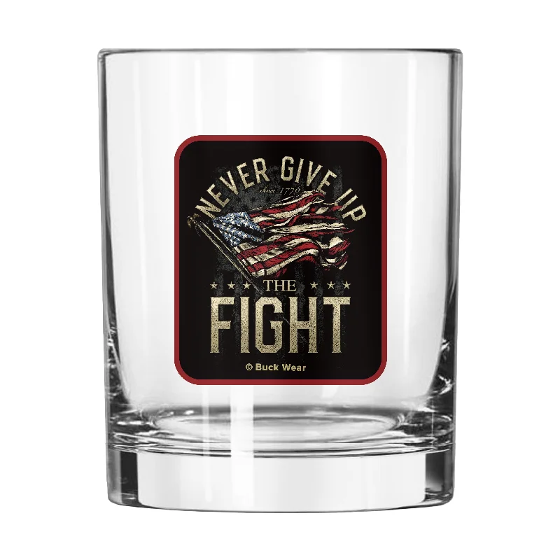 Team Mug For Softball Fan Recognition-Never Give Up 14oz Rocks Glass