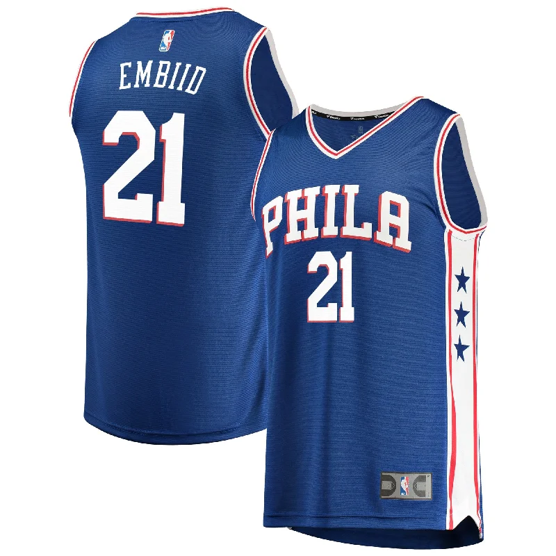 Basketball Jersey For High-Performance Gear-Joel Embiid Philadelphia 76ers Branded Fast Break Team Color Player Basketball Jersey Royal - Icon Edition