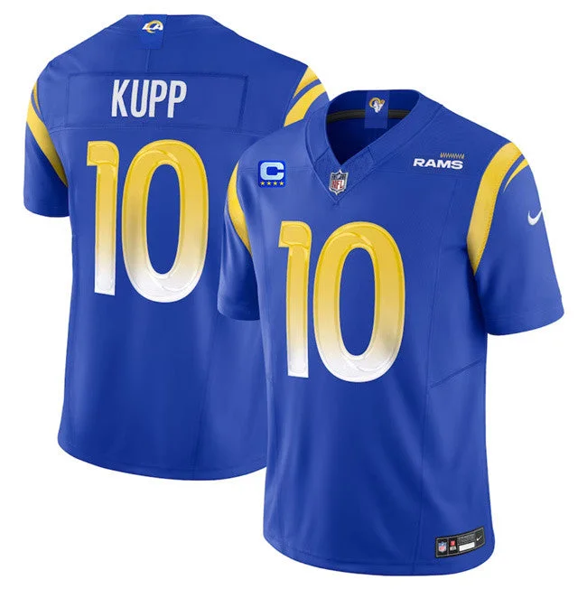 Football Jersey For Personalized Custom Orders-Men's Los Angeles Rams #10 Cooper Kupp Blue 2023 F.U.S.E. With 4-Star C Patch Vapor Vapor Limited Football Stitched Jersey