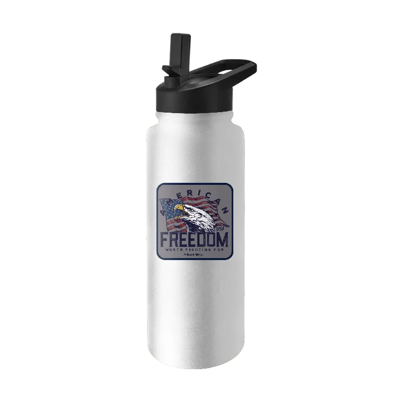 Team Mug For Event Fundraising-Eagle Worth Fighting For 34oz Quencher Bottle