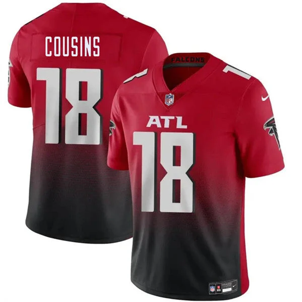 Football Jersey For Professional Fan Gear-Men's Atlanta Falcons #18 Kirk Cousins Red/Black Vapor Untouchable Limited Football Stitched Jersey