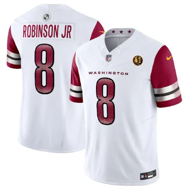 Football Jersey For Kids-Men's Washington Commanders #8 Brian Robinson Jr. White 2023 F.U.S.E. With John Madden Patch Vapor Limited Football Stitched Jersey