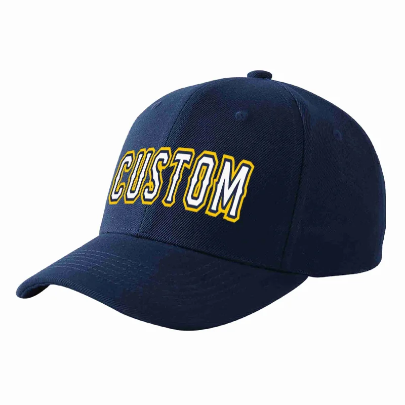 Baseball Cap For Event Apparel Customization-Custom Navy White-Navy Curved Eaves Sport Baseball Cap Design for Men/Women/Youth