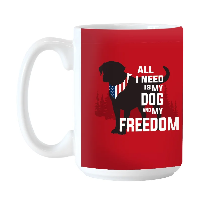 Team Mug For Custom Sports Fan Gear-Freedom Dog 15oz Sublimated Mug