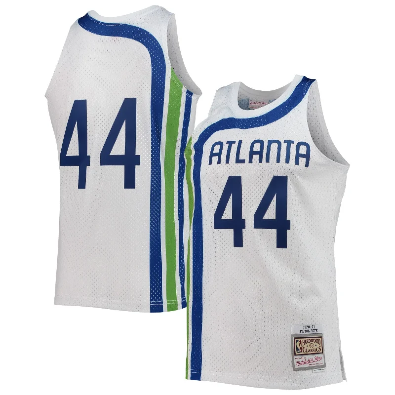 Basketball Jersey For Exclusive Fan Customization-Pete Maravich Atlanta Hawks 1970/71 Hardwood Classics Swingman Basketball Jersey - White