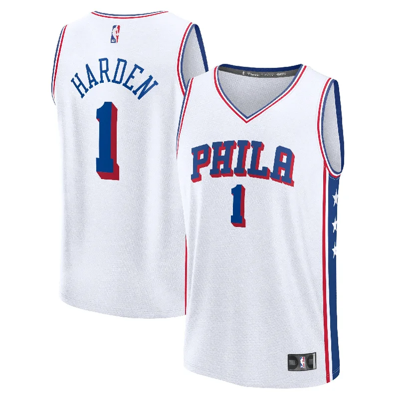 Basketball Jersey For Event Customization-James Harden Philadelphia 76ers Branded Fast Break Basketball Jersey - Association Edition - White