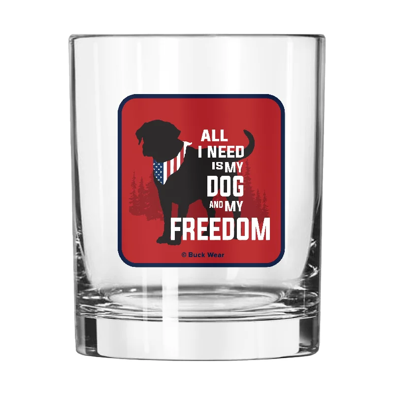 Team Mug For Special Limited Edition Orders-Freedom Dog 14oz Rocks Glass