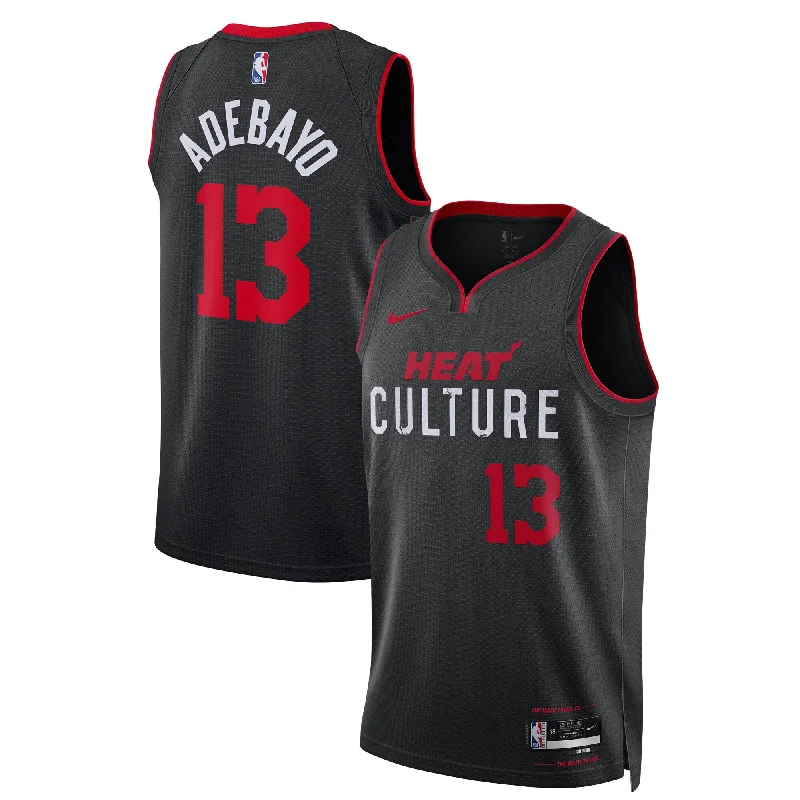 Basketball Jersey For Personalized Team Orders-Bam Adebayo Miami Heat Unisex 2023/24 Swingman Basketball Jersey - Black - City Edition